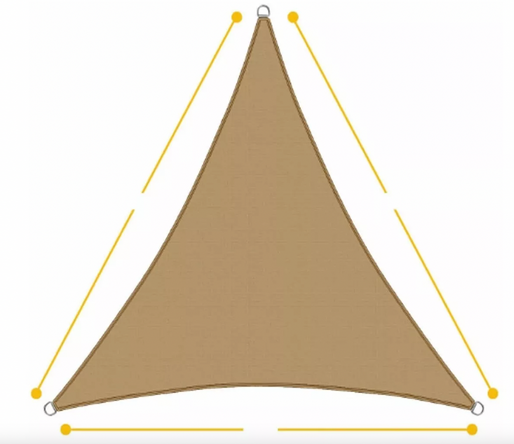 Malla Sombra Triangular, Protector 3x3mt