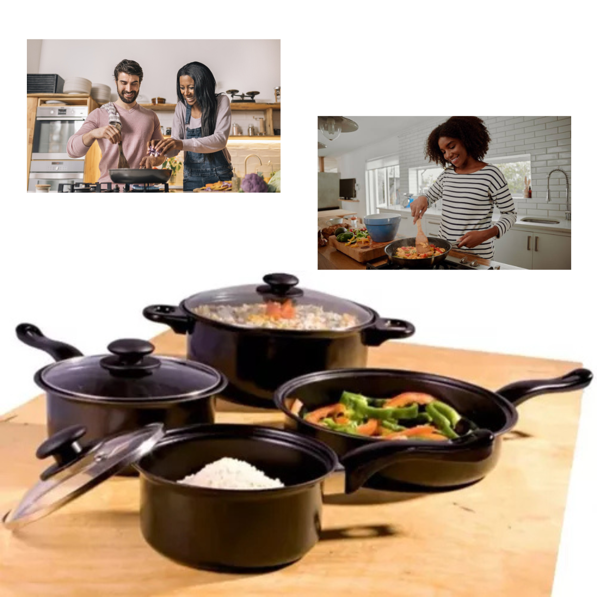 Set De Cocina Ollas sarten 10 Pza